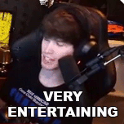 Man in Headphones at Microphone Says Very Entertaining
