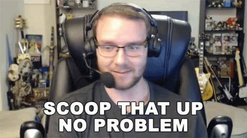 Man in Headphones Glasses Scoop That Up No Problem