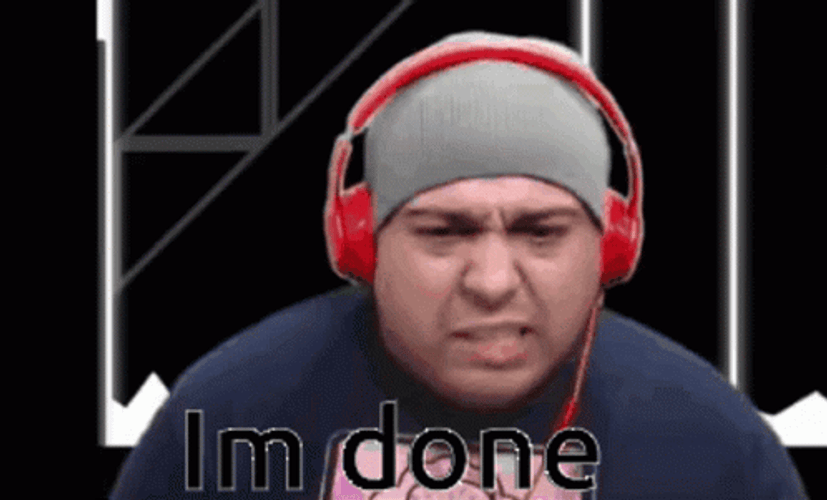 Man In Headphones Im Done GIF