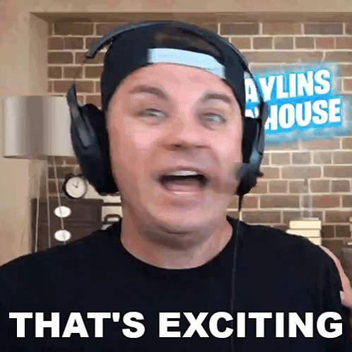 Man In Headphones Saying Thats Exciting At Aylins House GIF