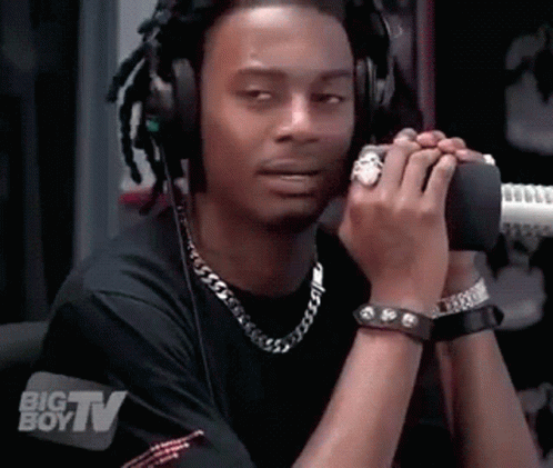 Man In Headphones Talking Into Microphone Big Boy TV Logo GIF