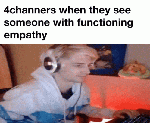Man in Headphones Typing 4channers When They See Someone