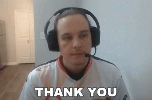Man in Headphones Wearing Thank You Shirt