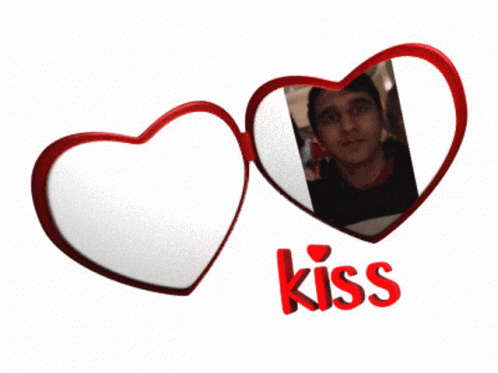 Man In Heart Frame Kiss GIF