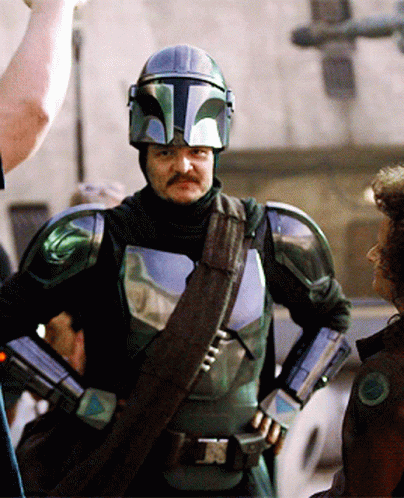 Man in Helmet and Armor Talking to Woman