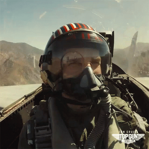 Man in Helmet and Goggles in Top Gun