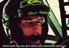 Man In Helmet And Goggles Saying Yeah Well The Son Of A Bitch Just Slammed Into Me GIF