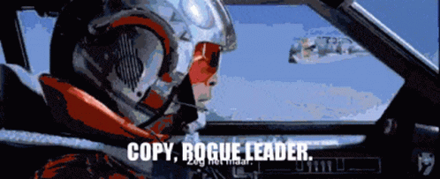 Man in Helmet Driving Car Copy Rogue Leader