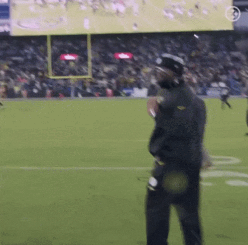 Man in Helmet on Football Field