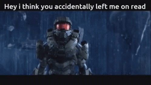 Man In Helmet Saying Hey I Think You Left Me On Read GIF