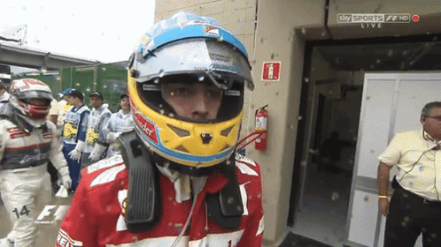 Man In Helmet Saying Sky Sports Live GIF