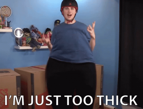 Man in Helmet Says I'm Just Too Thick