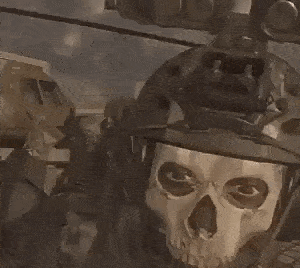 Man In Helmet With Skull GIF