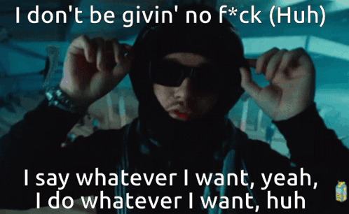 Man in Hood and Sunglasses Saying I Do Whatever I Want