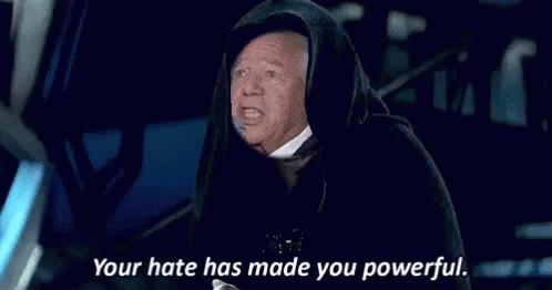 Man in Hooded Cloak Saying Your Hate Has Made You Powerful