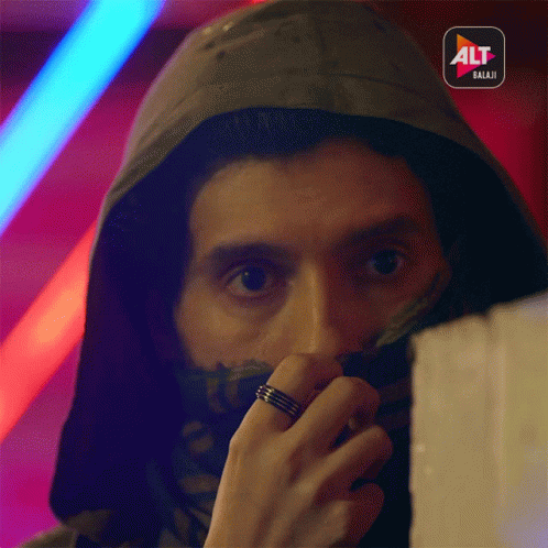 Man in Hooded Jacket and Bandana With Alt Balaji Logo