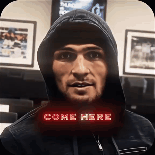 Man In Hooded Jacket Saying Come Here GIF