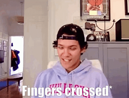Man In Hoodie And Hat Fingers Crossed GIF