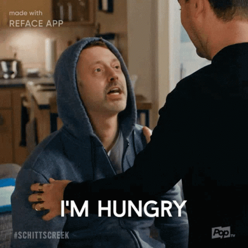 Man In Hoodie Says I'm Hungry Hugged By Another Man GIF