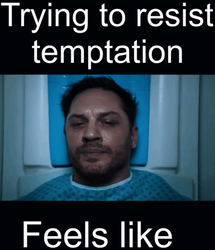 Man in Hospital Bed Trying to Resist Temptation