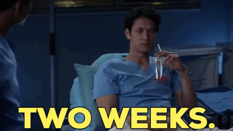 Man in Hospital Bed Two Weeks