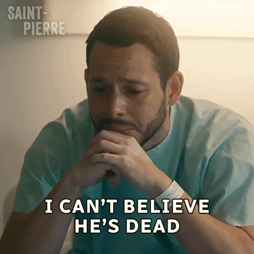 Man In Hospital Gown Saying I Cant Believe Hes Dead GIF