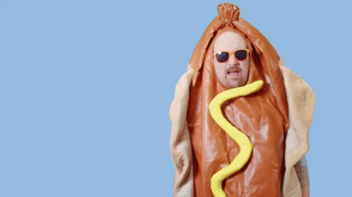 Man In Hot Dog Costume Saying How Dare You GIF