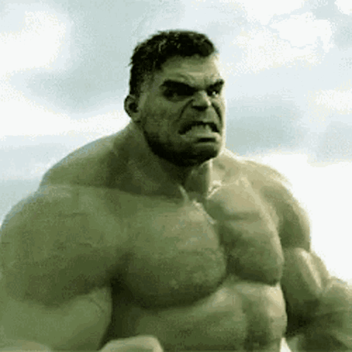 Man in Hulk Costume with Angry Face