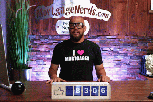 Man in I Love Mortgages T-Shirt