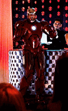 Man in Iron Man Suit Before Crowd