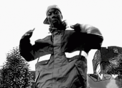 Man In Jacket In Black And White GIF