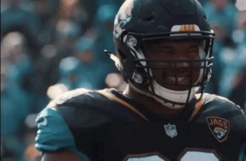 Man In Jaguars Jersey And Helmet GIF