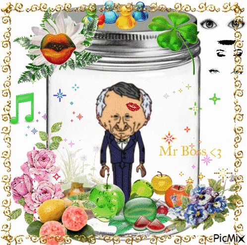 Man in Jar with Mr Boss < 3
