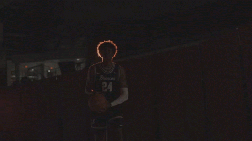 Man in Jersey Number 24 Holding Basketball