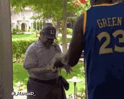 Man in Jersey Saying Green on Back