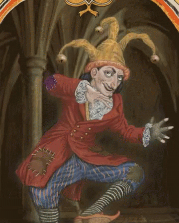 Man In Jester Costume With Bells On Hat GIF