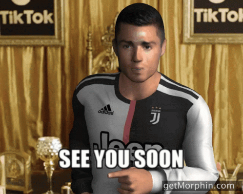 Man in Juventus Jersey Pointing See You Soon