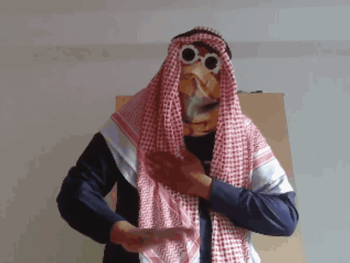Man In Keffiyeh And Glasses GIF