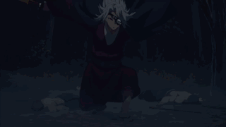 Man In Kimono Carrying Sword GIF
