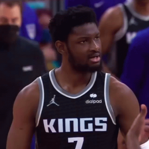 Man In Kings Jersey Talking GIF