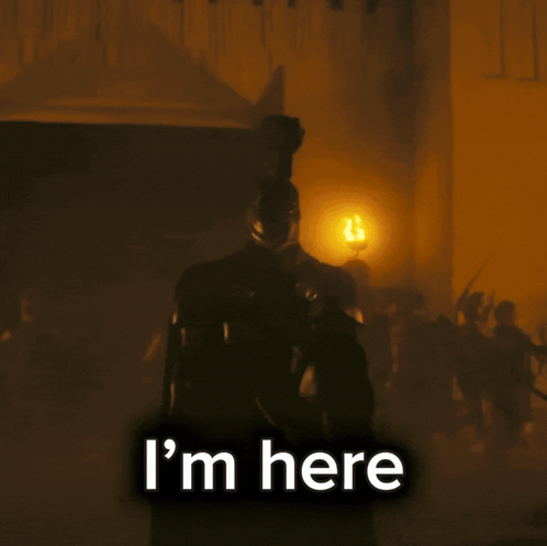 Man in Knight Armor With I'm Here