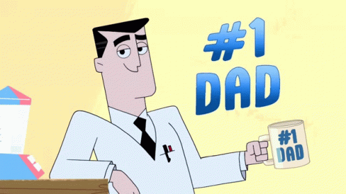 Man in Lab Coat Holding #1 Dad Mug
