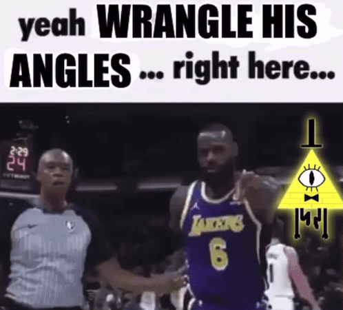 Man in Lakers Jersey Next to Referee