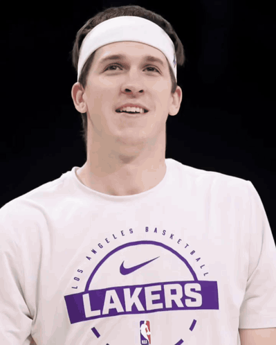 Man In Lakers T-Shirt Smiling GIF