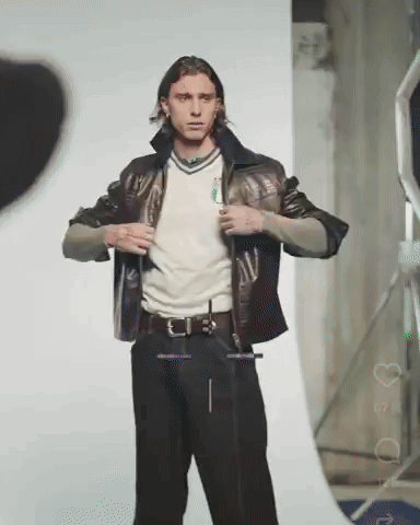 Man In Leather Jacket And White Shirt GIF