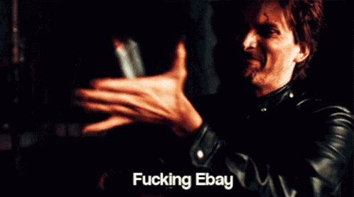 Man In Leather Jacket Saying Fucking EBay GIF