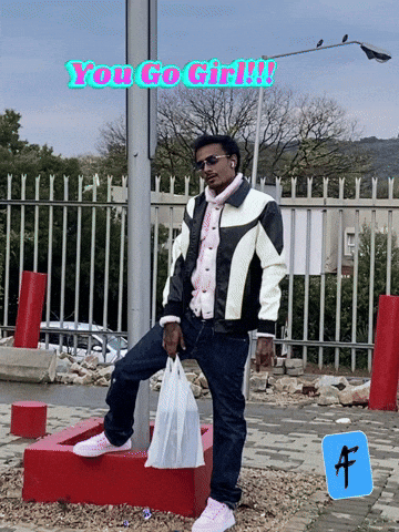 Man in Leather Jacket Saying You Go Girl
