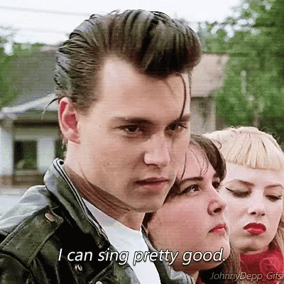 Man In Leather Jacket Singing GIF