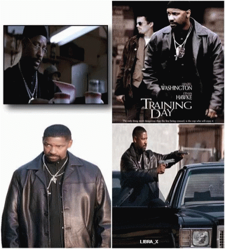 Man in Leather Jacket Training Day Poster