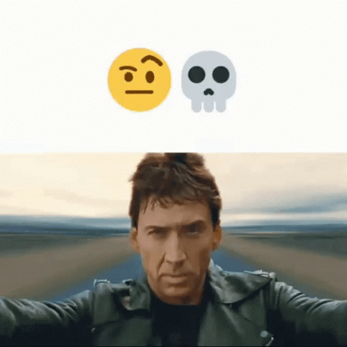 Man in Leather Jacket With Smiley Face and Skull